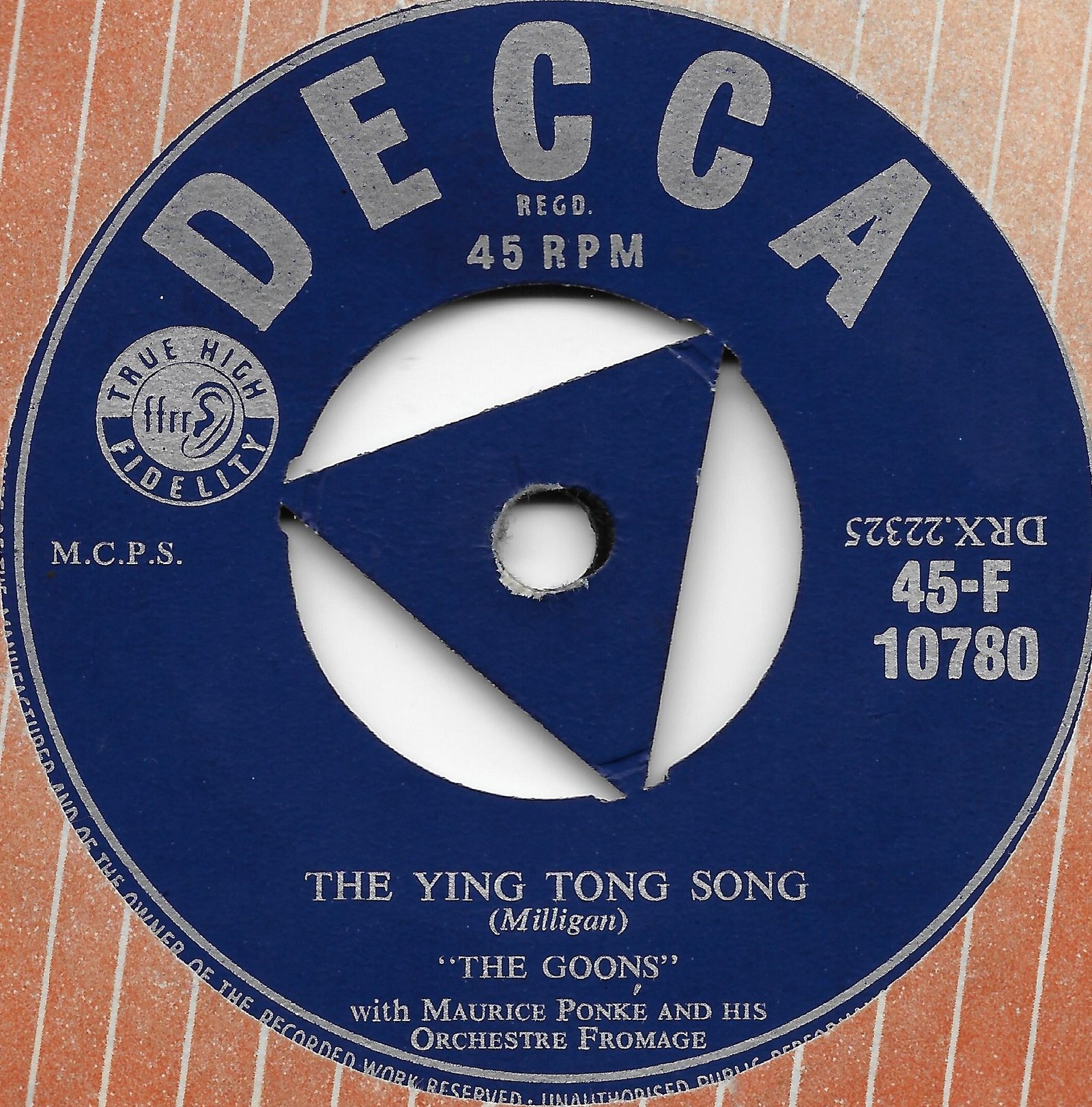 45 - F - 10780 Bloodnok's rock 'n' roll Carbone / The Goons from the BBC records and Tapes library Label